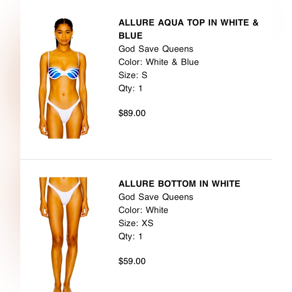 brand new with tags original packaging God Save Queens bikini
